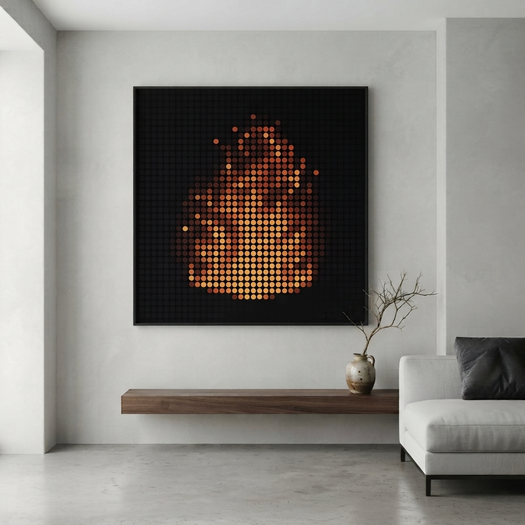 Spirit 12mm — CUBLOK artwork in a minimalist white room